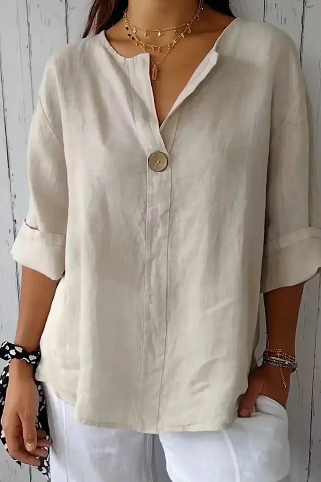 ZARA - Relaxed V-Neck Top