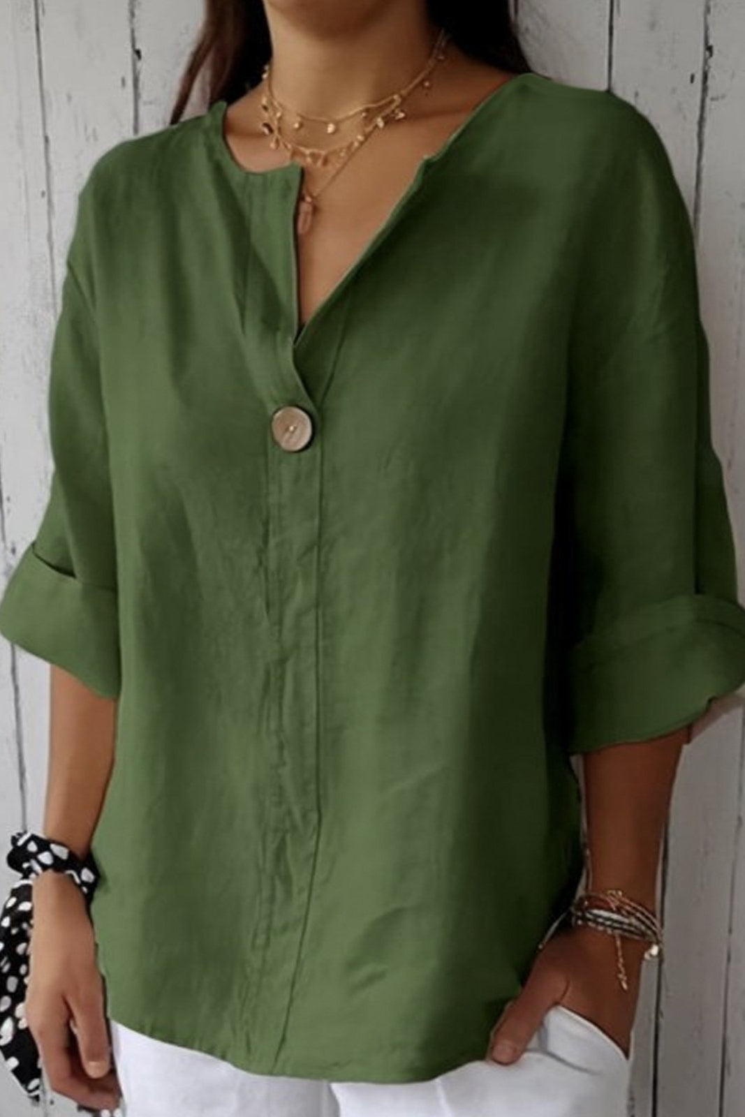 ZARA - Relaxed V-Neck Top