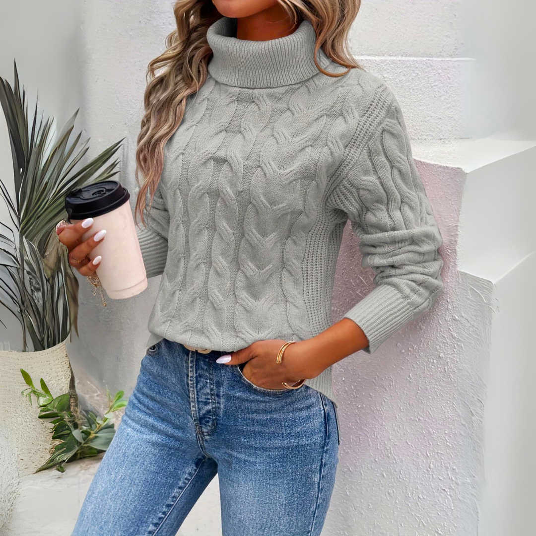 JULIETTE - Turtleneck Sweater with Braided Details