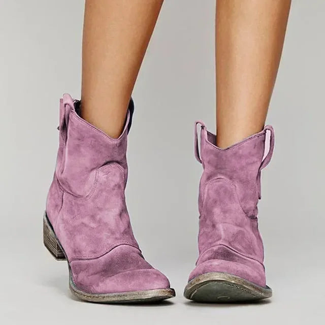 DANIA – Vintage Cowboy Ankle Boots