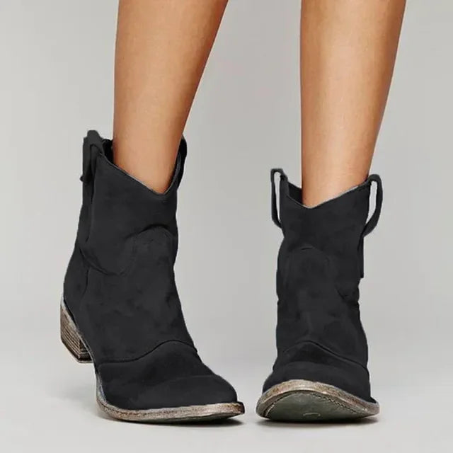 DANIA – Vintage Cowboy Ankle Boots