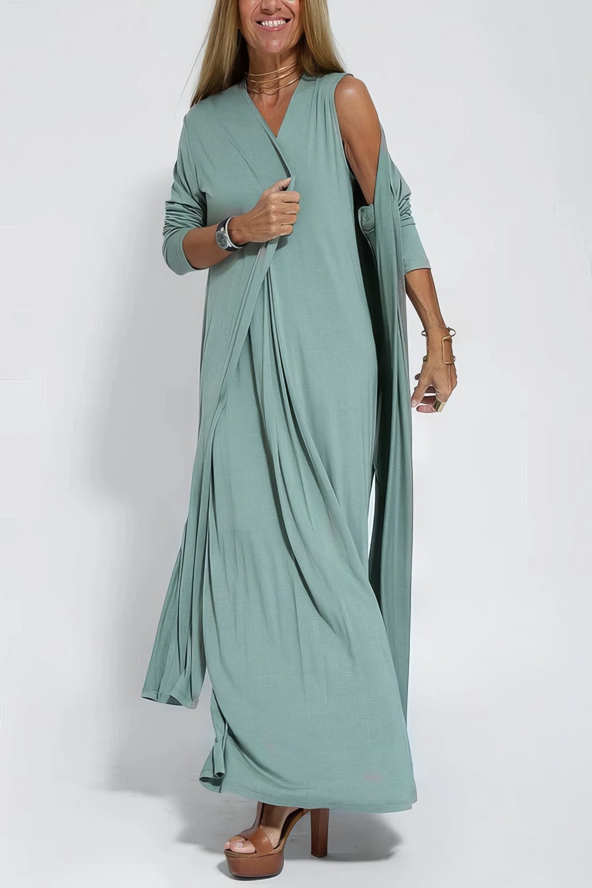 NATALIA - Elegant long dress + matching cardigan as a GIFT